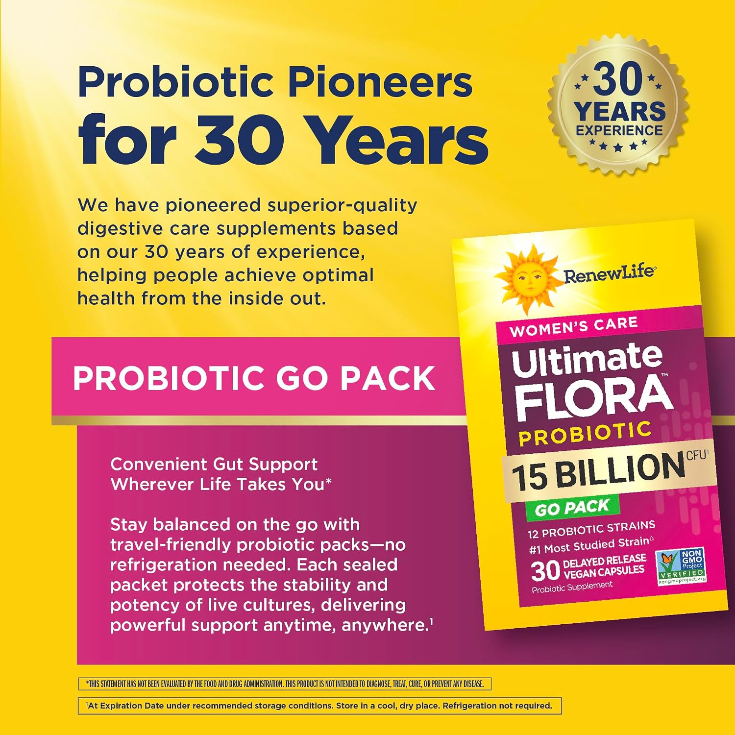 Renew Life Women's Probiotic 25 Billion CFU | 30 Vegetarian Capsules | Supports Urinary, Digestive, and Immune Health | Dairy, Soy and Gluten-Free Supplement