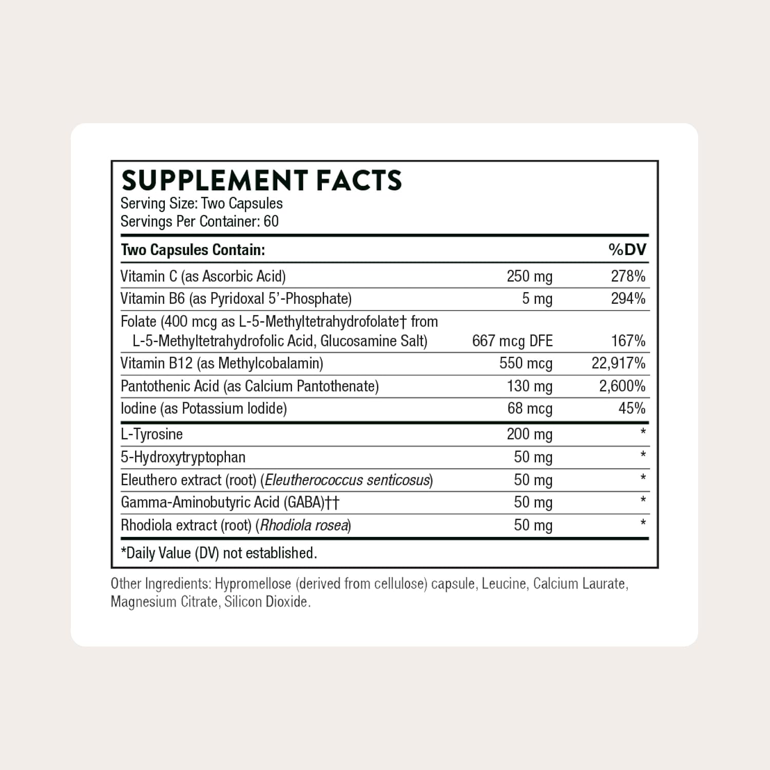 THORNE - Emotion Balance Support - Supports Mood & Stress Management* - Vitamins B6, B12 & C, 5-HTP, GABA, Rhodiola