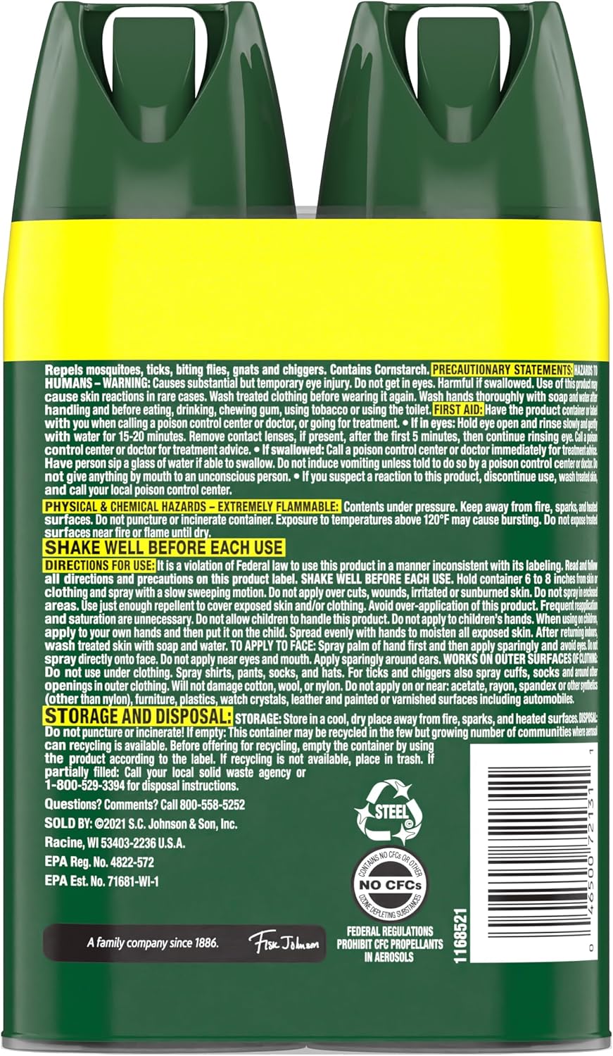 OFF! Deep Woods Insect Repellent Aerosol, Dry, Non-Greasy Formula, Bug Spray with Long Lasting Protection from Mosquitoes and Ticks, 4 Oz, (Pack of 2)
