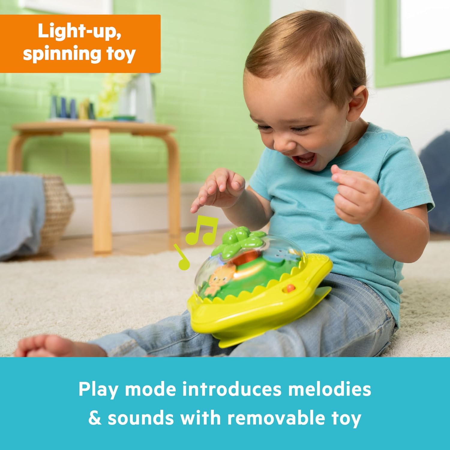 Bright Starts JuneBerry Walk-A-Bout Baby Walker and Entertainer, with Easy Fold Frame for Storage, Ages 6 Months +