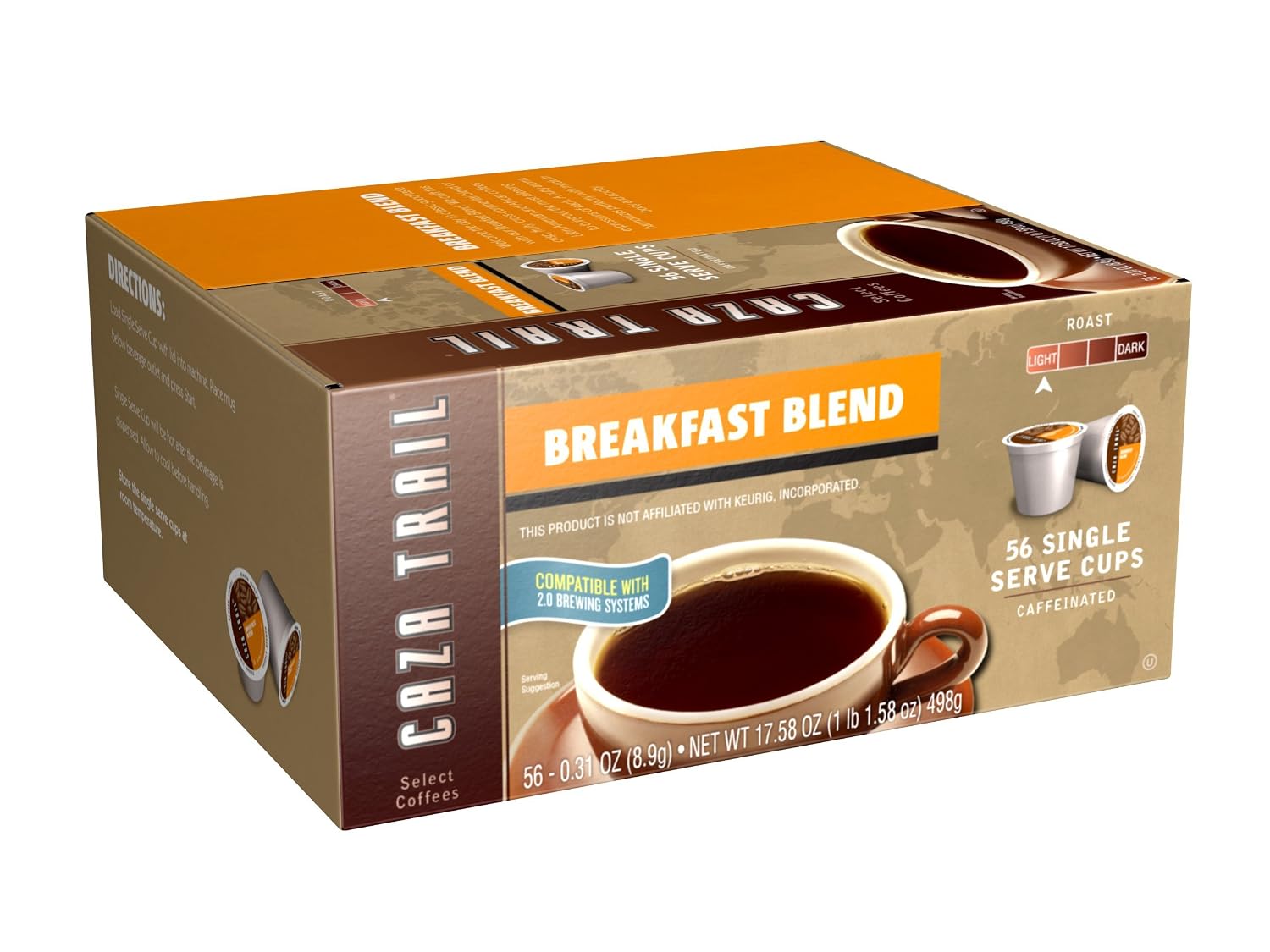 Caza Trail Coffee, Kona Blend, 100 Single Serve Cups