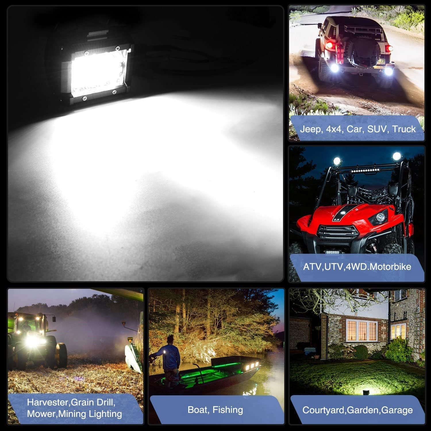 Nilight 2 Pcs 4 Inch 60W Led Pods with 2 Inch Tow Hitch Mounting Brackets Backup Reverse Lights Rear Light Bar for Pickup ATV SUV Truck Trailer Boat