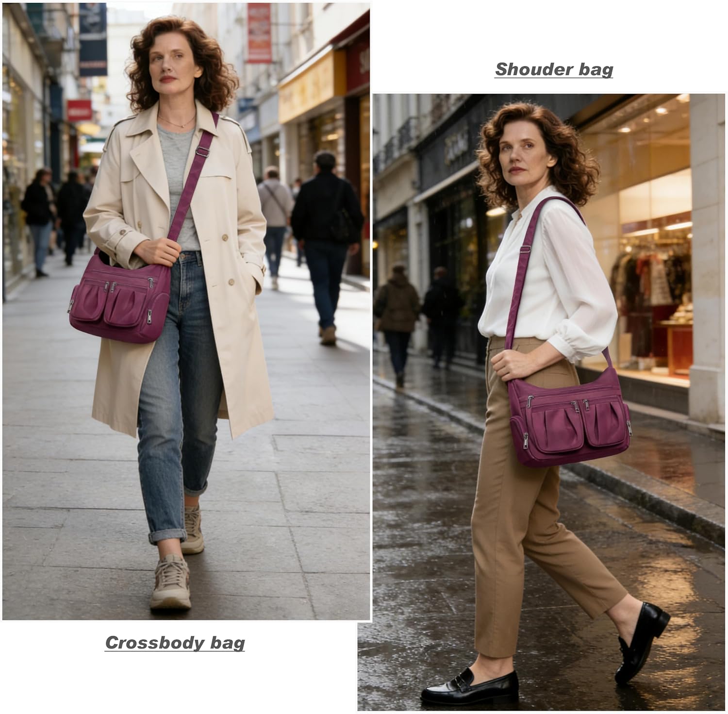 VOLGANIK ROCK Crossbody Purses for Women Shoulder Handbags Lightweight Waterproof Nylon Travel Bag Ladies Pocketbooks