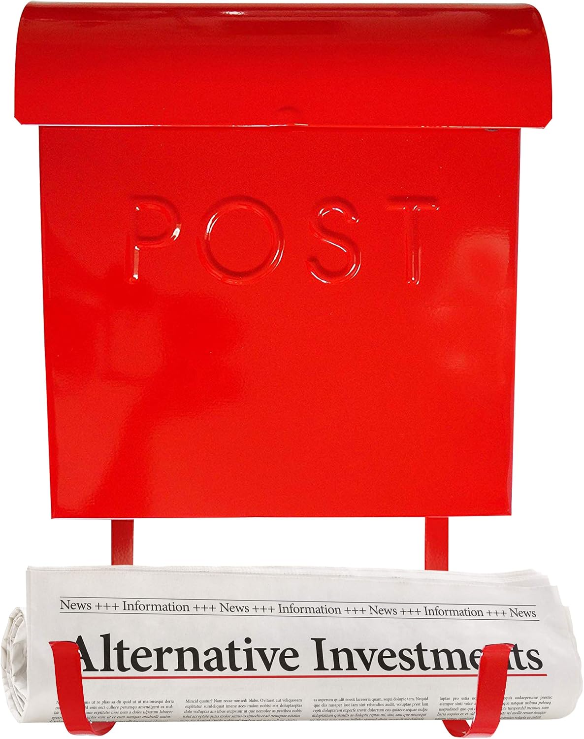 NACH Mailboxes for Outside Wall Mount, 12 x 11.2 x 4.5 inch, Black Mailbox, Waterproof Mailbox with Outdoor Newspaper Holder - The Euro Mailbox