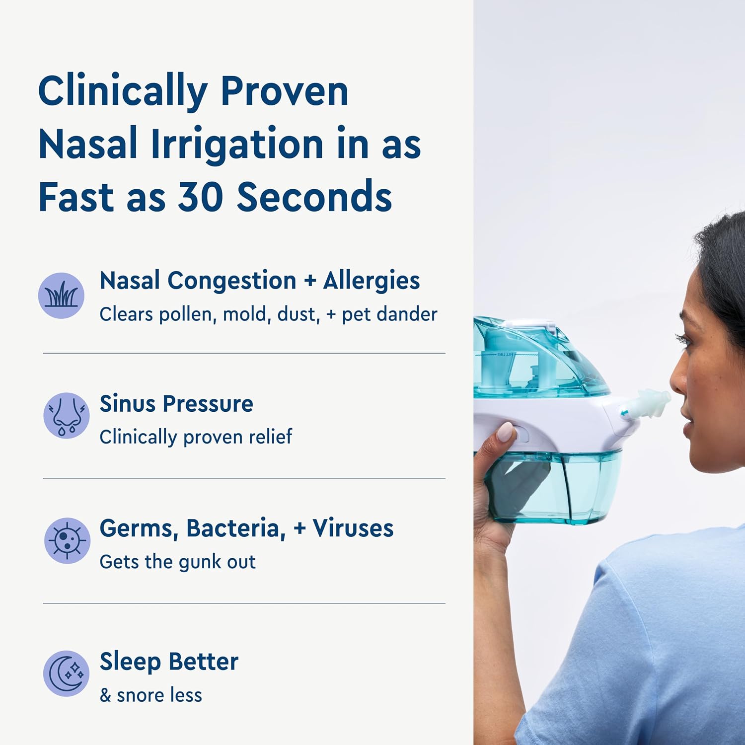 NAVAGE® Deluxe Bundle: Nose Cleaner, 30 SaltPods, Caddy, Black Bag | Deluxe Set: Powered Nose Sinus Cleaner, Storage Caddy, Batteries & Matching Black Travel Bag for Congestion & Sinus Relief