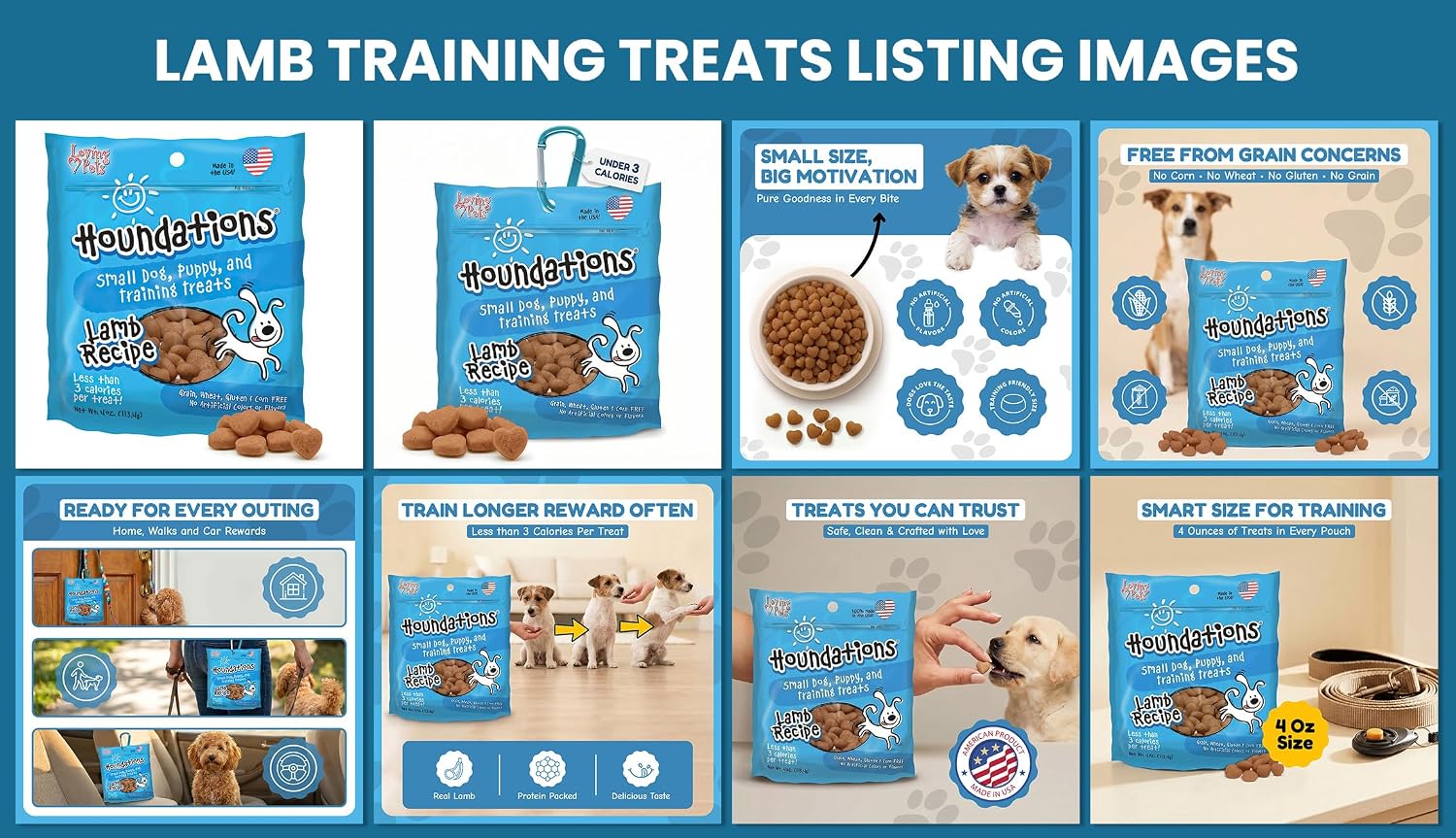 Loving Pets Houndations Chicken Dog Training Treats | All Natural | 2.6 Calories Per Treat | Grain-Free, Wheat-Free, Gluten-Free & Corn-Free | for Small Dogs & Puppies, 4 oz