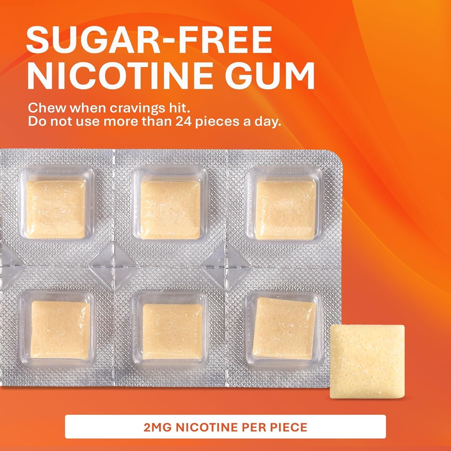 Nicotine Gum 2mg Sugar Free Original Generic for Nicorette 110 Pieces per Box Pack of 4 Total 440 Pieces