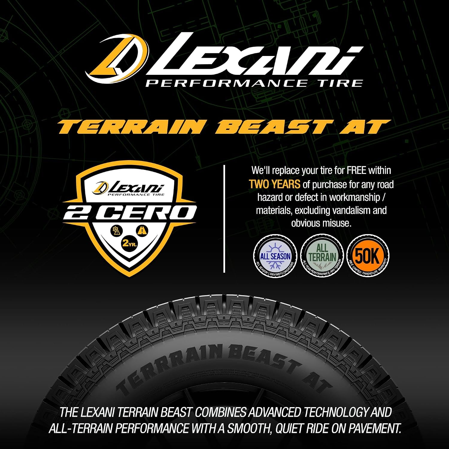 Lexani Terrain Beast AT All Terrain LT31X10.50R15 109S C Light Truck Tire