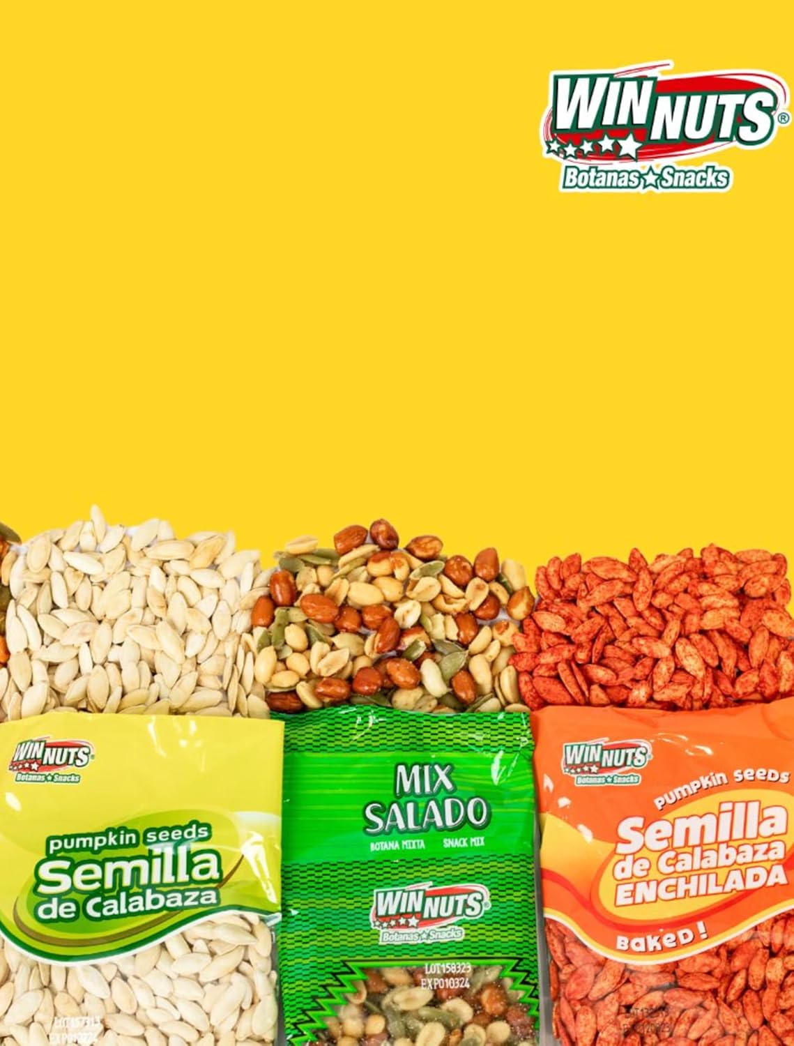 WINNUTS Roasted & Salted Pumpkin Seeds to Eat (5 Pack, 3.52 Oz Each) | Pepitas Roasted Salted | Crunchy Energy Snack, Perfect for Salads & Topping | On-The-Go Pouches