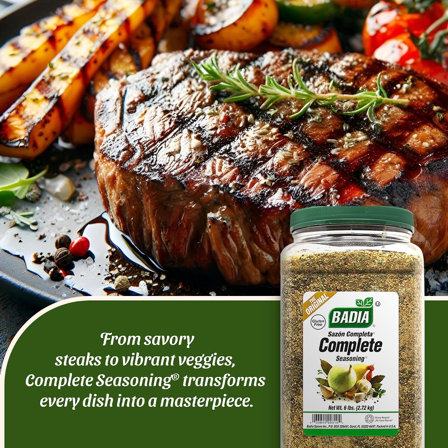 Badia Complete Seasoning, 28oz - All-Purpose Spice Blend of Garlic, Onion, Salt, Pepper, Herbs & Spices - Savory Signature Blend