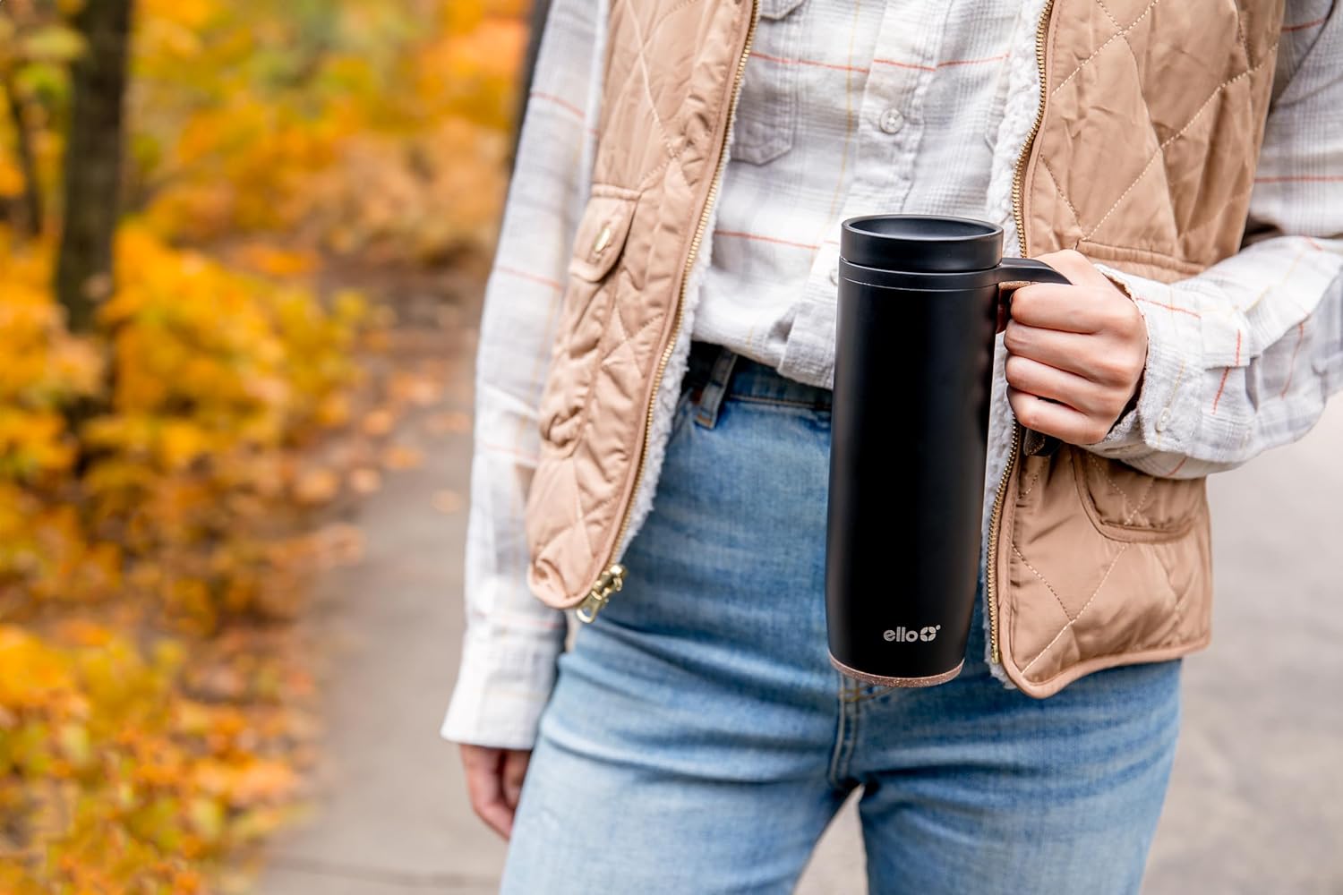 Ello Magnet 18oz Insulated Stainless Steel Travel Mug with Handle, Poseidon