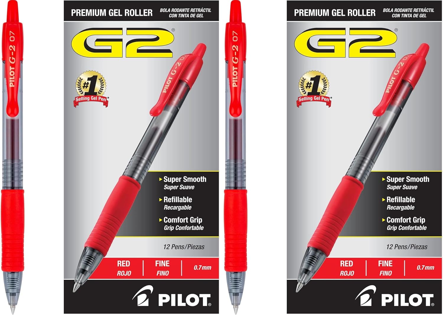 PILOT G2 Pens, 0.7mm, Black Ink, 12-Pack