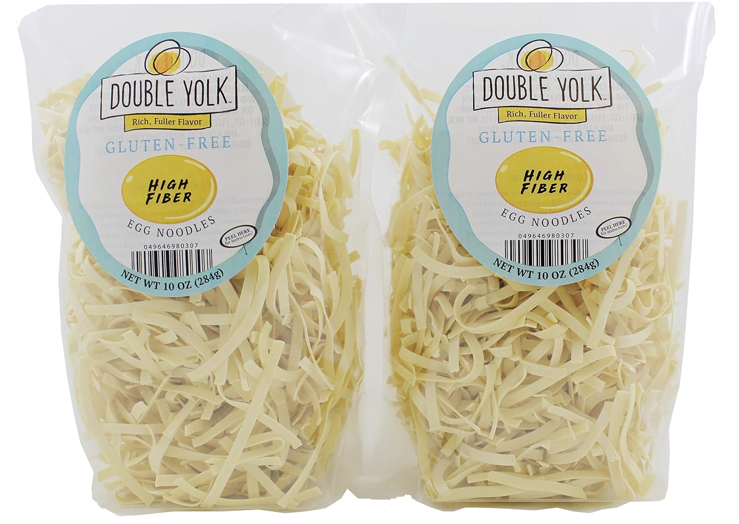 Double Yolk Gluten Free High Fiber Egg Noodles, 10 Ounce Bag (Pack of 2)