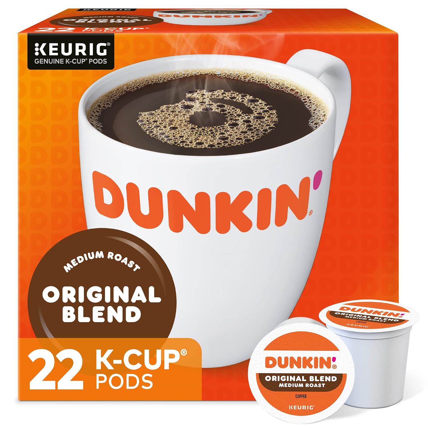 Dunkin’ Original Blend Medium Roast Coffee, Keurig K-Cup Pods, 10 Count Box
