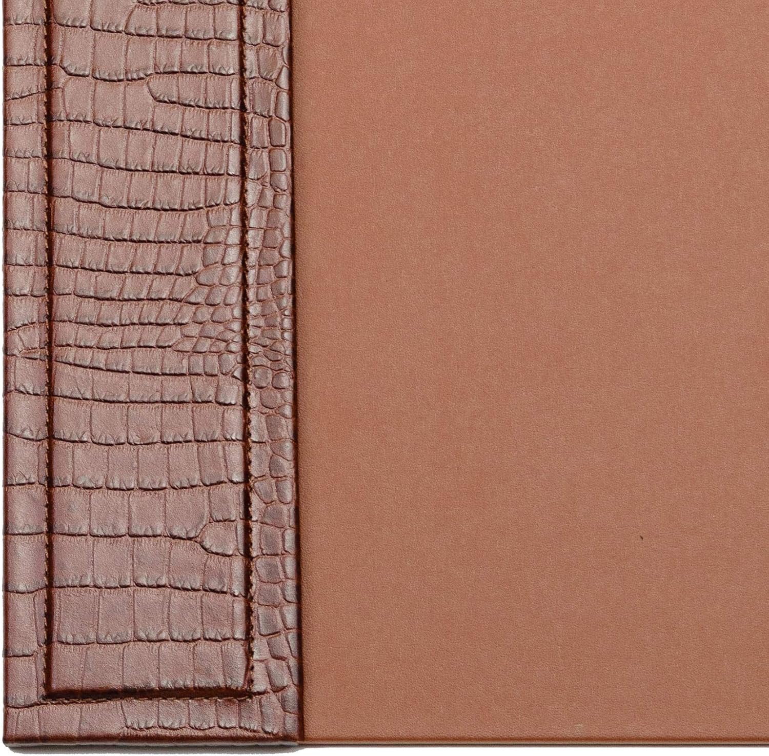 DACASSO Crocodile Embossed Leather Desk Pad with Side Rails - Luxury Leather Desk Blotter for Writing - Padded Executive Desk Surface Protector
