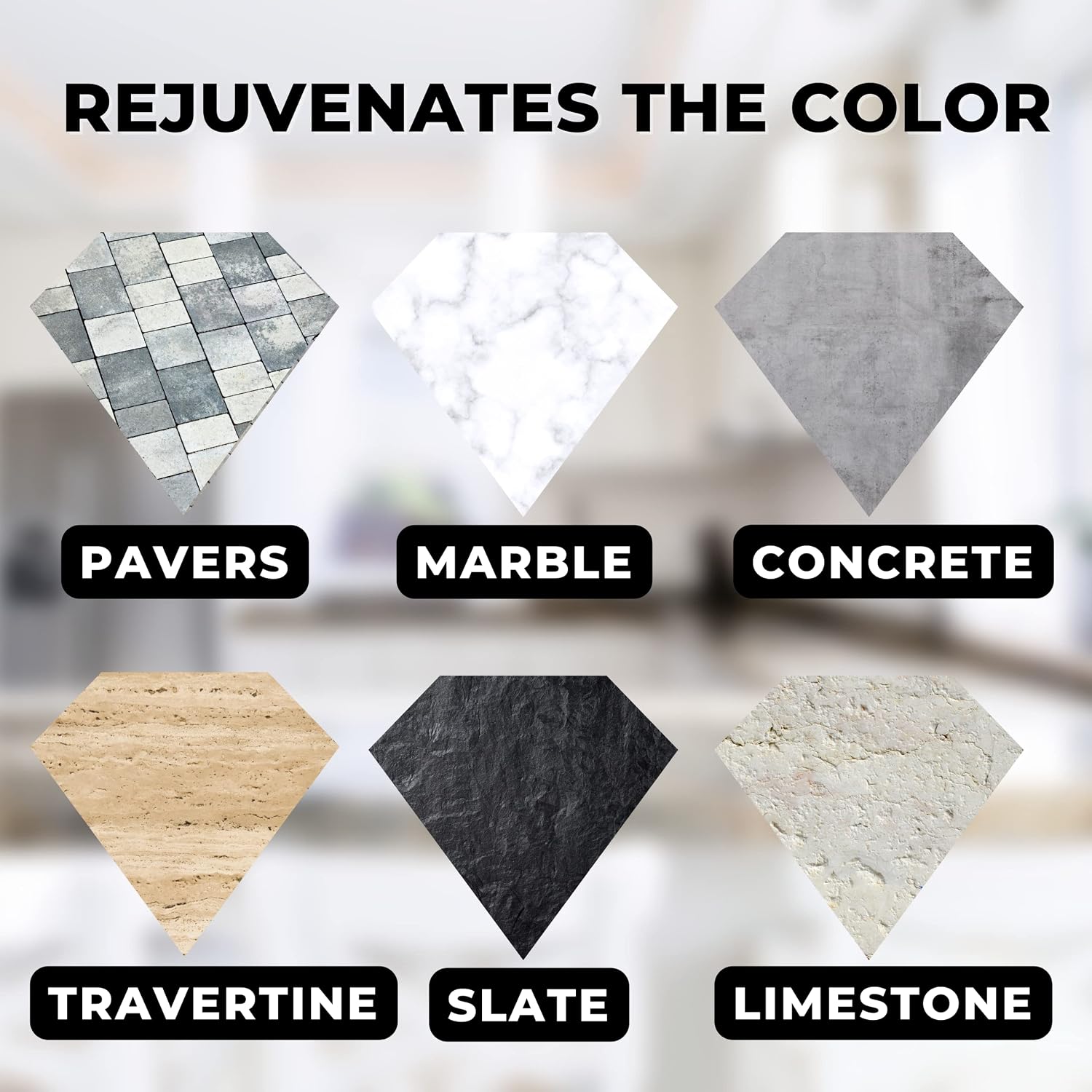 Color Enhancer Sealer for All-Natural Stone and Pavers. Marble, Travertine, Limestone, Granite, Slate, Concrete, Grout, Brick, Block. (1 Gallon)