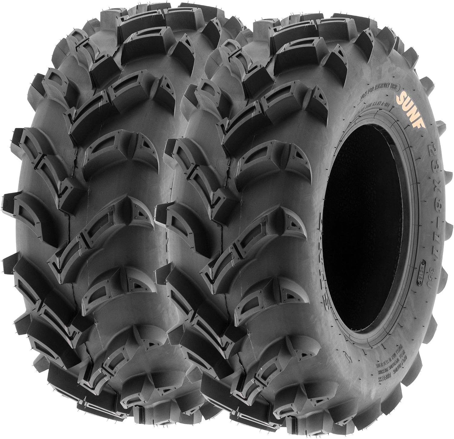 Set of 2 SunF A024 22x11-9 ATV UTV Mud/Trail Tires, 6-PR, Deep Directional Tread