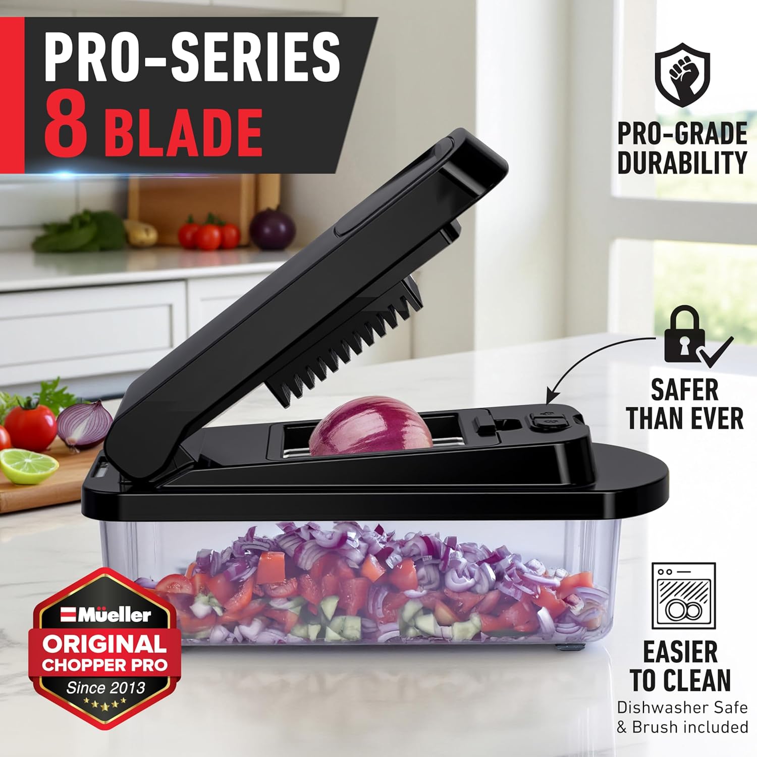 Mueller The Real Original Pro Vegetable Chopper & Mandoline Slicer, 10-in-1