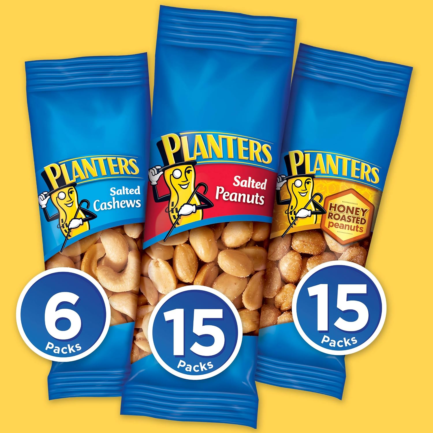 PLANTERS Salted Peanuts, Plant Based Protein Snacks, 1 Oz (48 Ct) | Roasted Salted Nuts Snack Packs. Kosher. Bag. Snacks for Adults. Individual Snacks