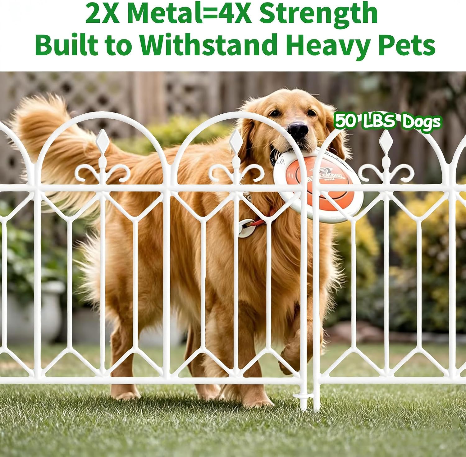 AMAGABELI GARDEN & HOME 5 Panels 32in(H)×10ft(L) Decorative Garden Fences and Borders for Dogs No Dig Rustproof Metal Fence Panels Garden Edging Border Animal Barrier Fencing for Flower Beds Black