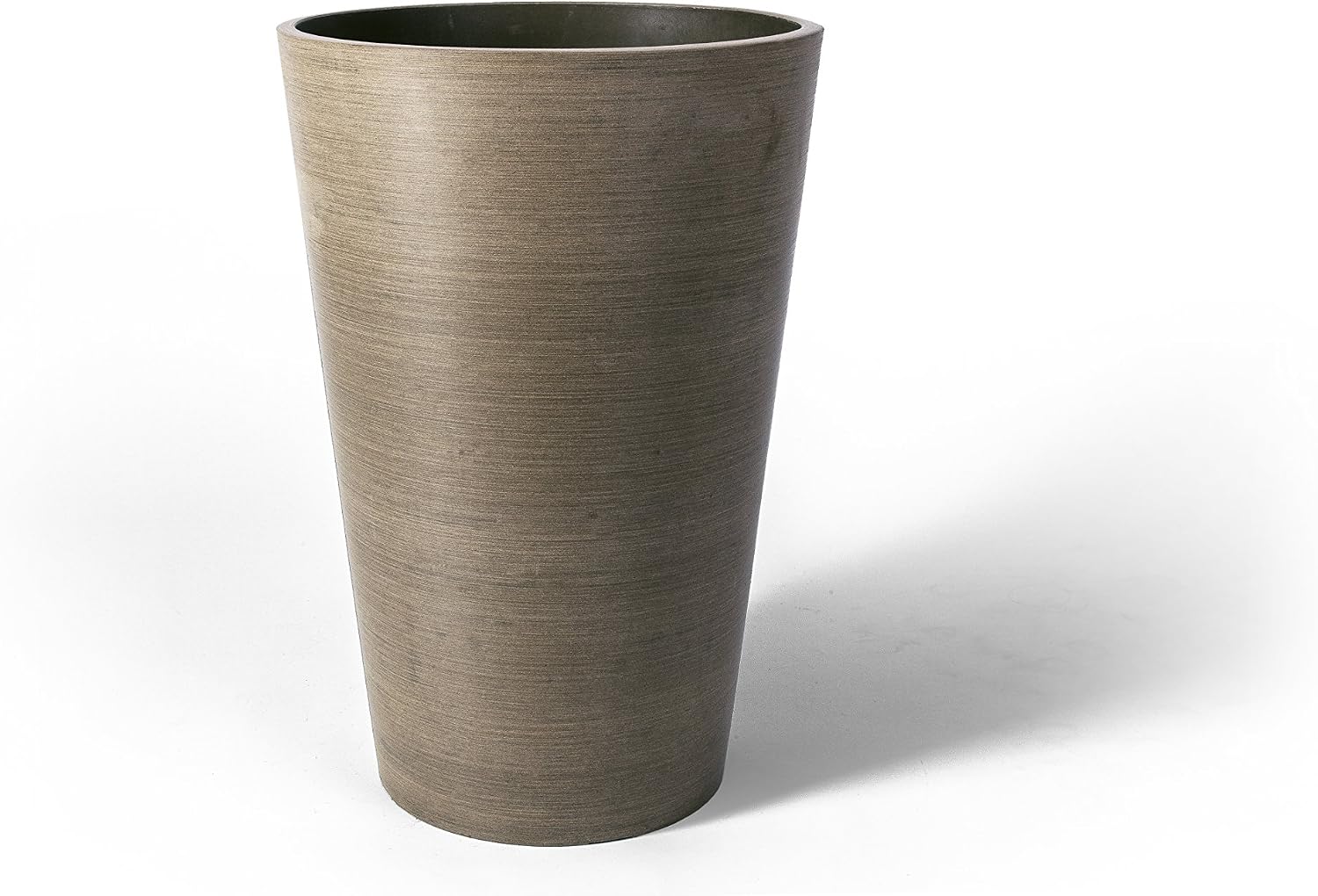 Algreen Valencia Round Planter Pot, 12.25 by 18-Inch, Textured Brown | Round Shape, Indoor Use, UV And Weather Resistant, Drainage Hole With Removable Plug, Lightweight 5.51 lb