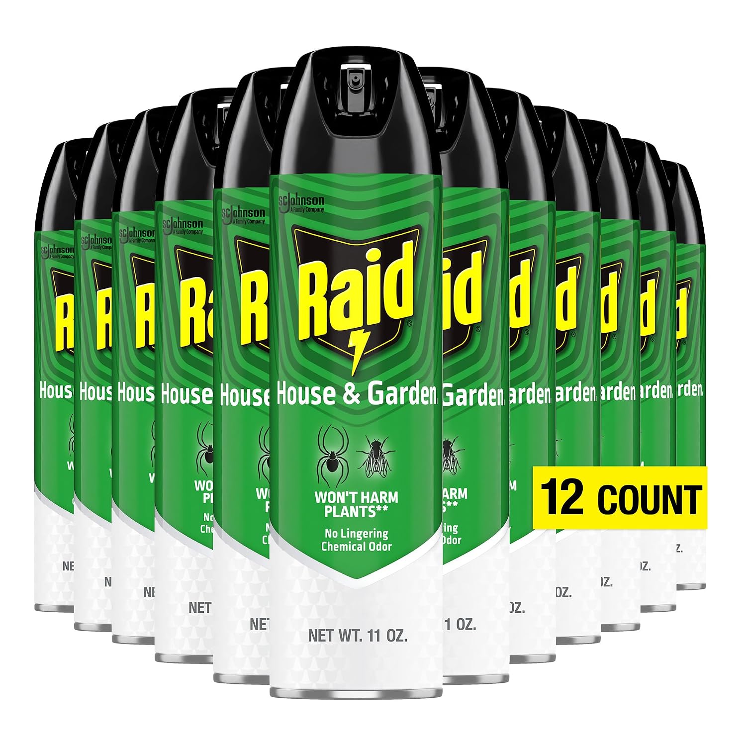 Raid House & Garden Bug Killer Aerosol Kills Bugs on Contact Won’t Harm Plants Indoor and Outdoor Use 11 Ounce (Pack of 1)