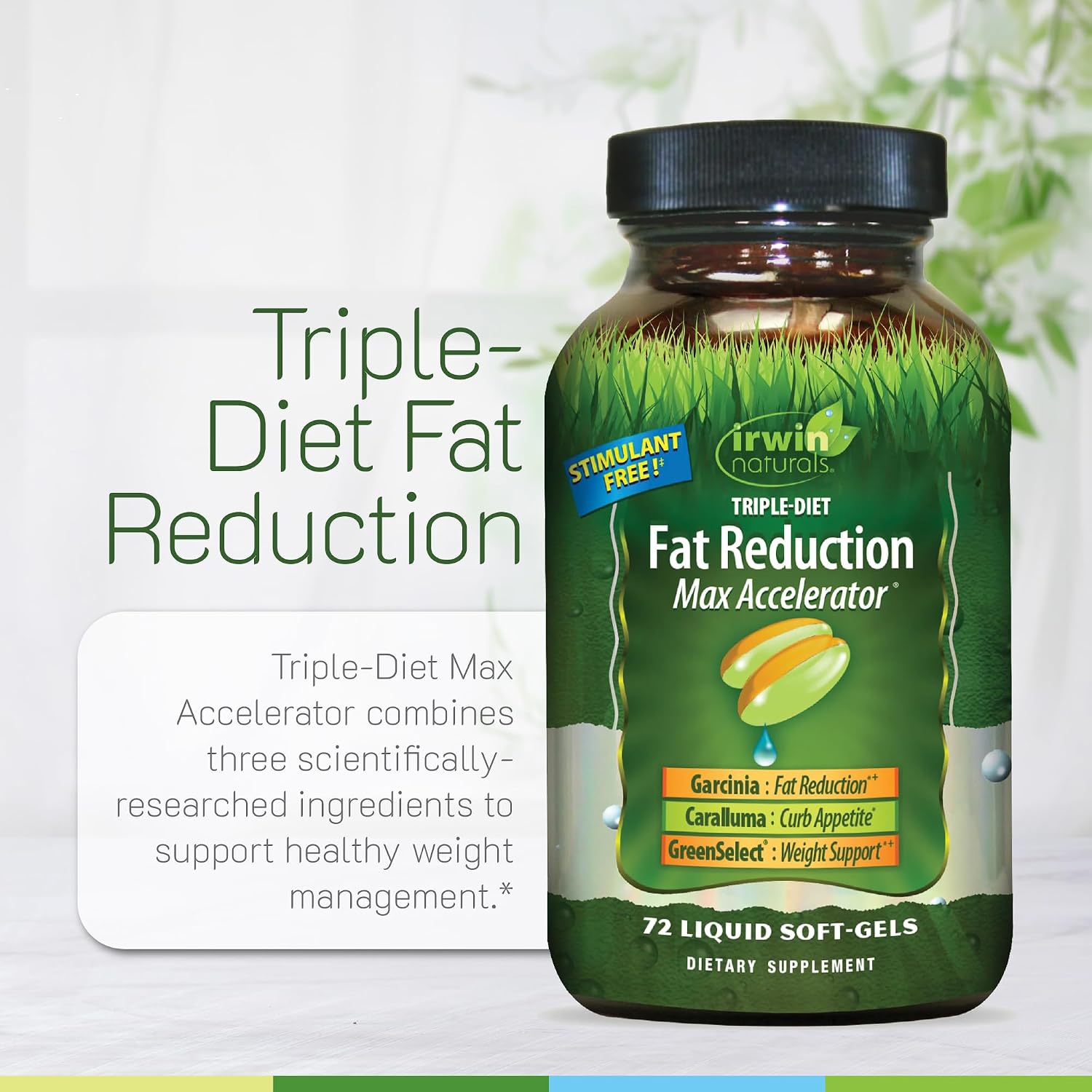 Irwin Naturals Triple-Diet Fat Reduction Max Accelerator 72 Liquid Softgels | Garcinia Cambogia with Caralluma & Green Tea Extract | Appetite