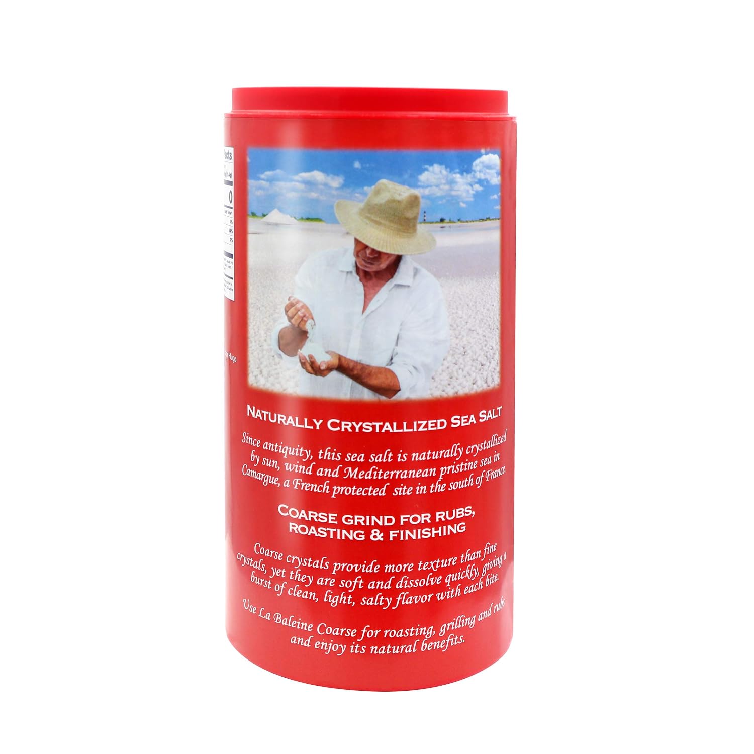 La Baleine Fine Sea Salt, Mediterranean Sea Salt, Shaker Bottle, Product of France, 4.4 Oz