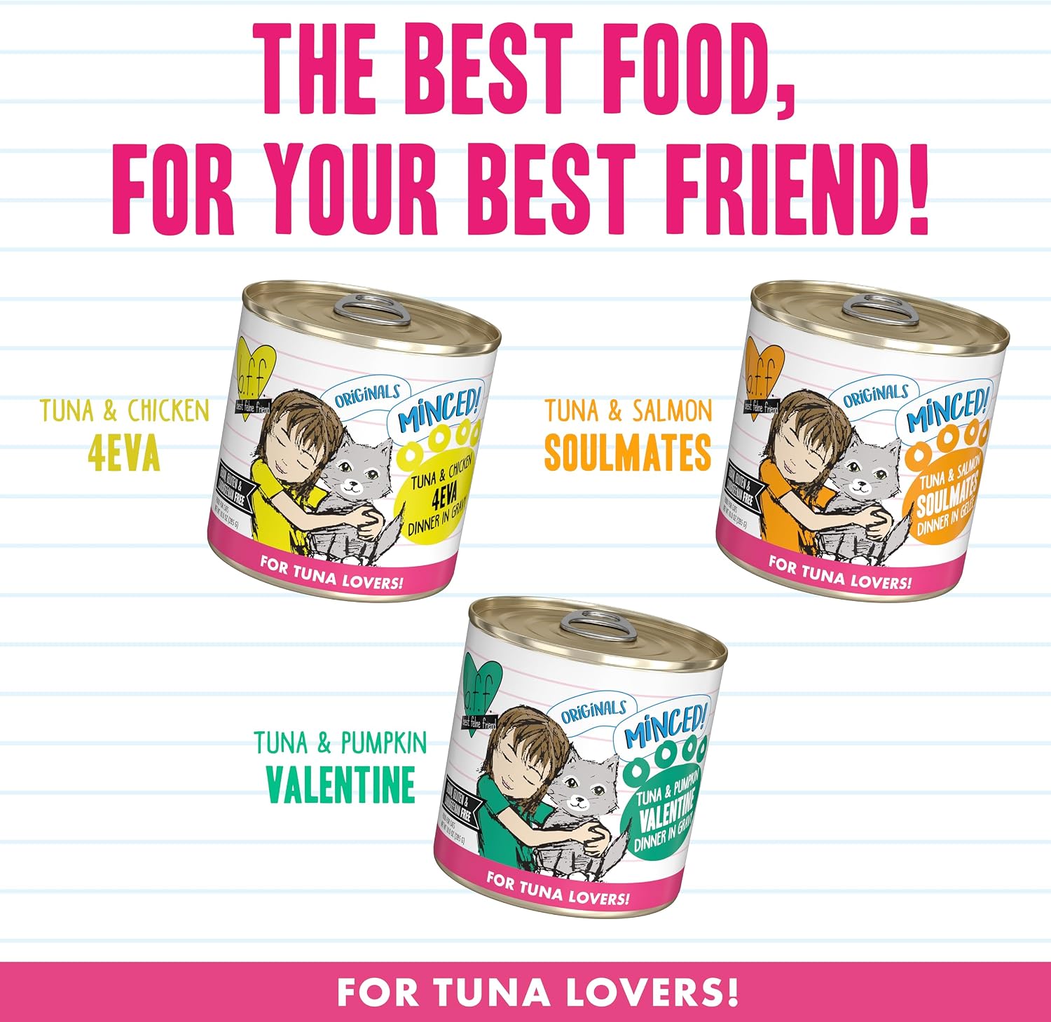 Weruva BFF Minced Natural Wet Cat Food, Batch O Besties Variety Pack, 5.5oz Can, Pack of 8