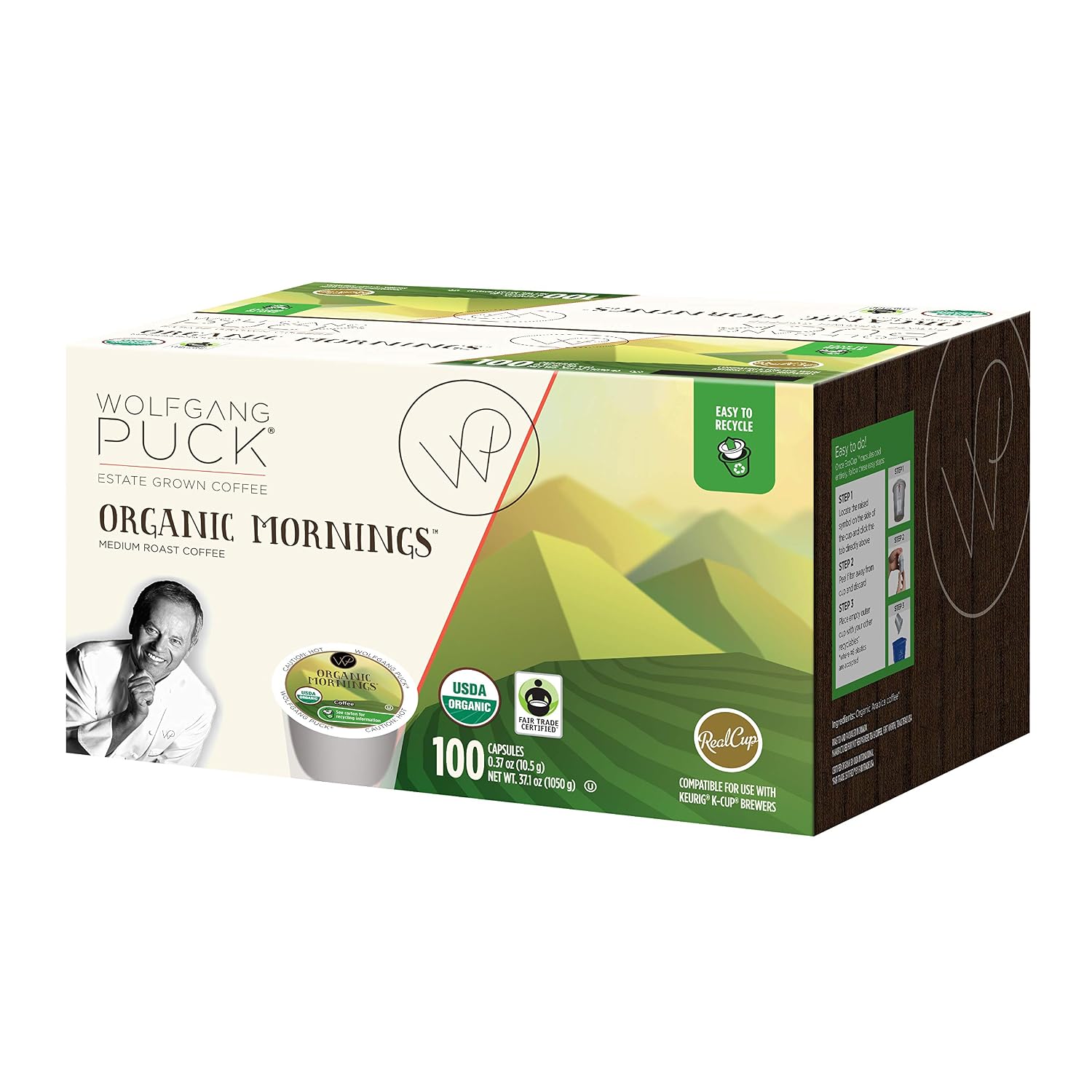 Wolfgang Puck Coffee Single Serve Capsules, Compatible with Keurig K-Cup Brewers, Hawaiian Hazelnut, 24 Count