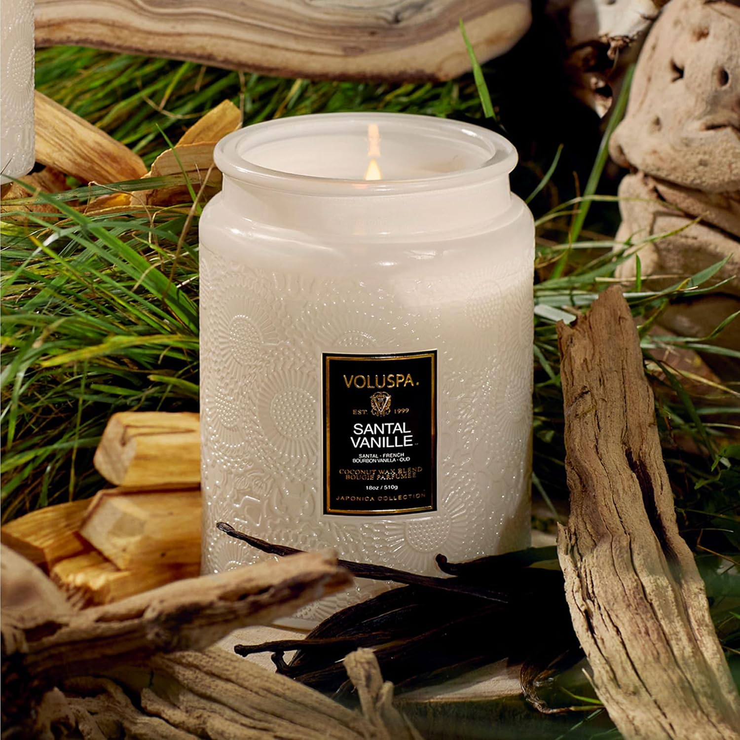 Voluspa French Cade Lavender Large Scented Candle Jar 18 Oz, 100 Hr Burn | Coconut Wax Blend in Decorative Glass, Clean Even Burn, USA Handcrafted Gift for Hosts, Fragrance Lovers & Relaxed Rooms