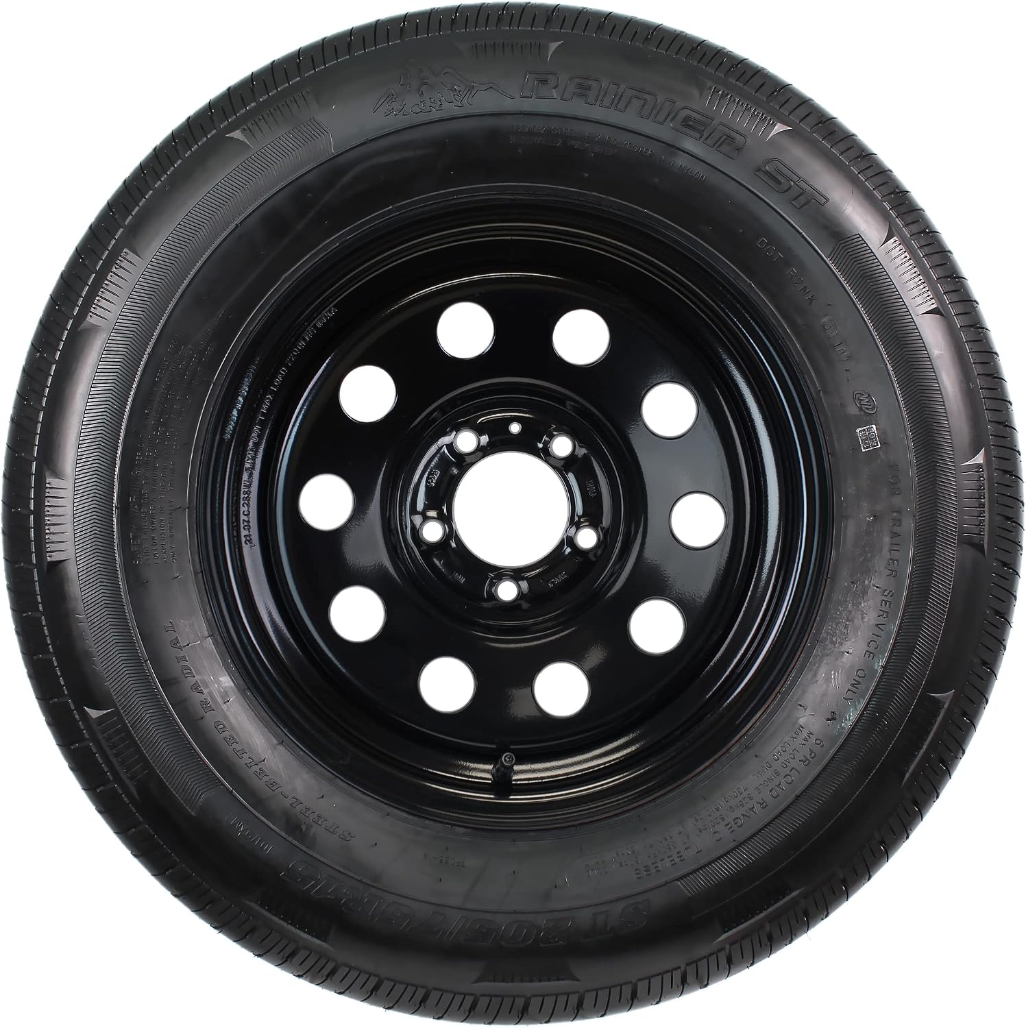 eCustomrim 2-Pack Radial Trailer Tire Rim Assembly ST205/75R15 5 Lug Black