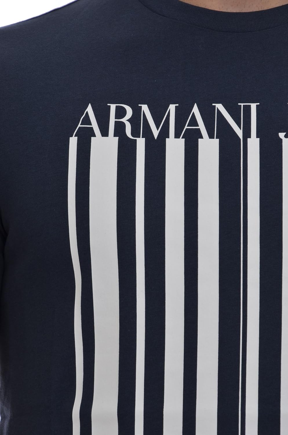 Emporio Armani Mens Regular Fit Jersey Barcode T-Shirt