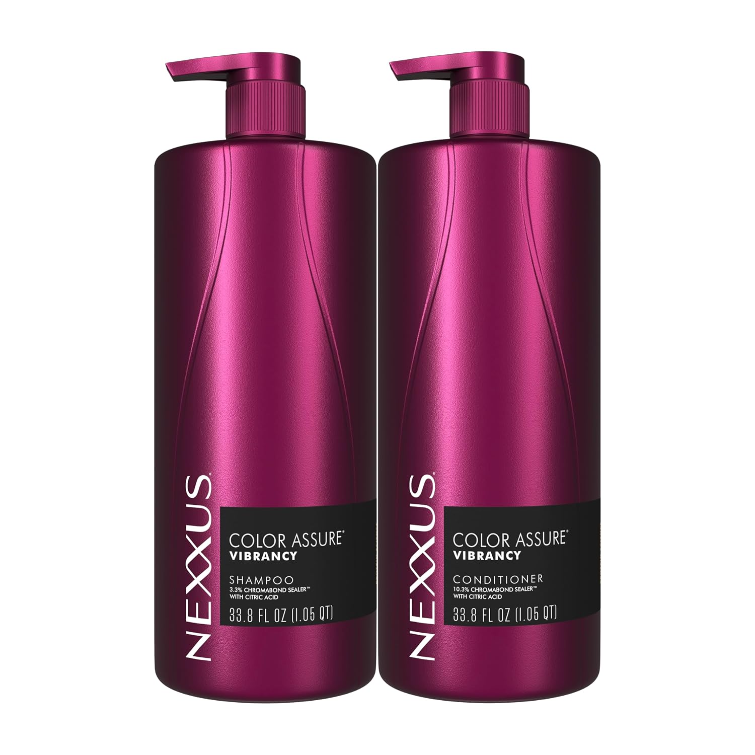 Nexxus Color Assure Color Care 2 Count for Vibrancy Shampoo, Conditioner Color Treated Hair Powered by Chromabond Sealer with Citric Acid 33.8 fl oz