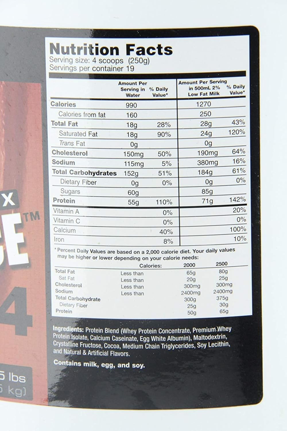 Ultimate Nutrition Muscle Juice 2544 Mass Gainer, Vanilla, 4.96 lb | 55g Protein Blend, 162g Carbs, 17g Fat, 1020 Calories, High Calorie Weight Gainer For Muscle Growth And Recovery