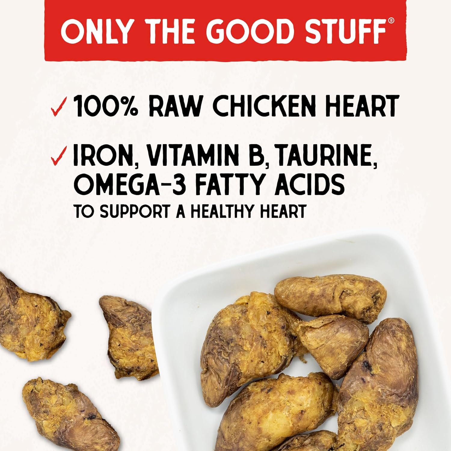 Stella & Chewy's Freeze-Dried Raw Lamb Heart Dog Treats - Single Ingredient, No Additives - Premium Training Treats - Perfect For Picky Eaters - 3oz Bag