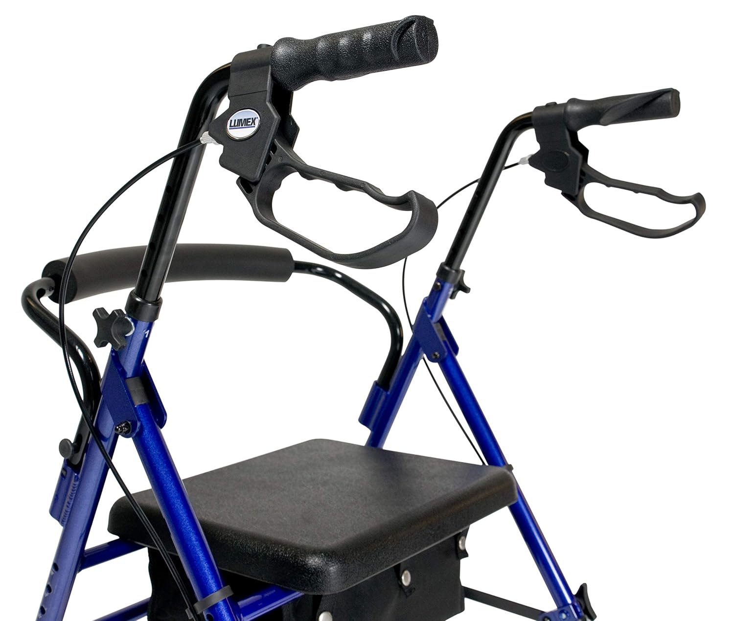 Lumex Set n' Go Rollator, Height-Adjustable, Rolling Walkers for Seniors with Seat, Silver