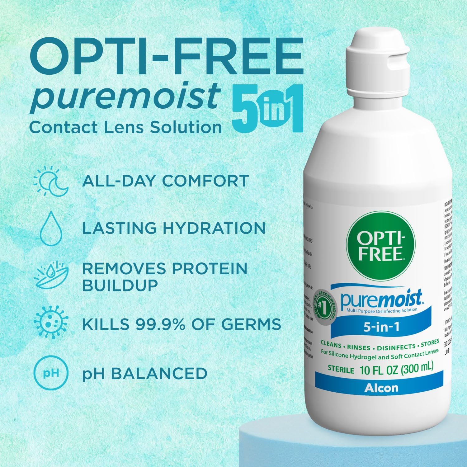 Opti-Free Puremoist Multi-Purpose Contact Lens Cleaning and Disinfecting Solution with Lens Case, 2 Fl Oz (Pack of 1)