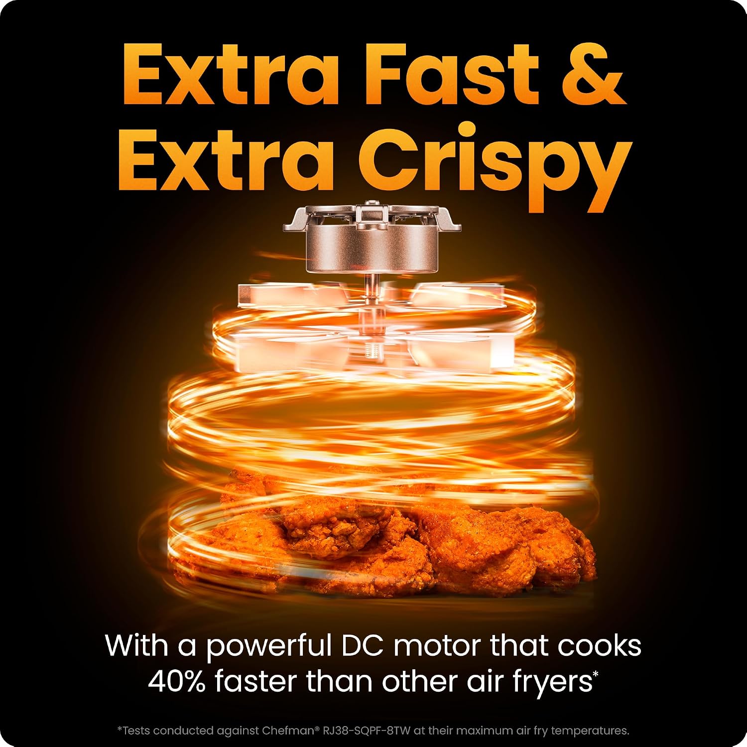 Chefman Air Fryer 8 Qt | TurboFry® 4-in-1 with 450°F Hi-Fry Option for Crispier Results | Bake, Dehydrate