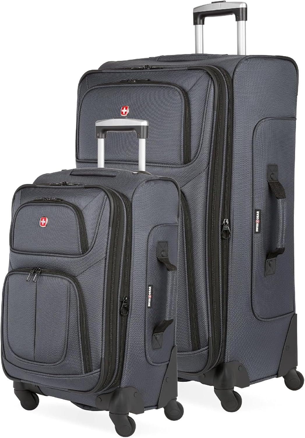 SWISSGEAR Sion Carry-On Spinner Luggage, Softside Expandable, Lightweight Suitcase, Dark Grey, 22.75-Inch