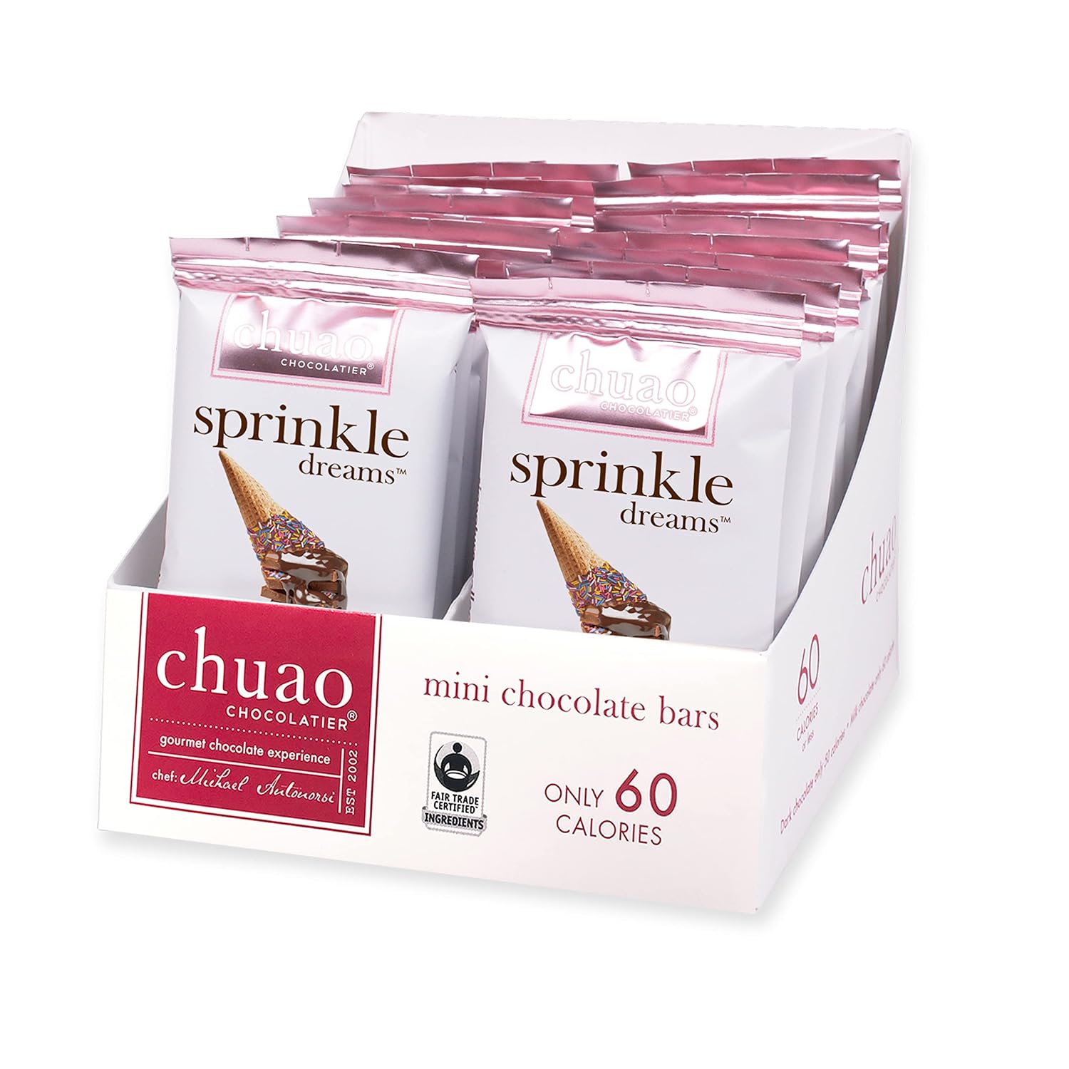 Chuao Chocolatier Salted Chocolate Crunch Dark Chocolate Mini Gourmet Chocolate Bar, 24-Ct. (0.39 oz. each)
