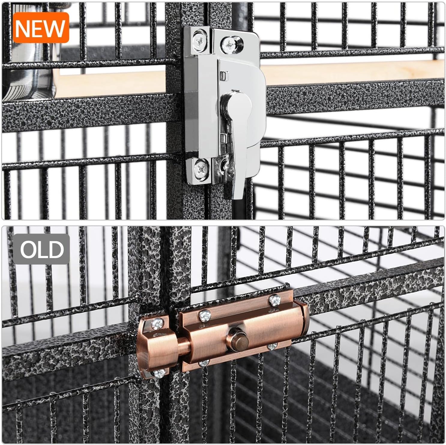 Yaheetech Wrought Iron Bird Cages, Play Top Large Aviary with Stand for Cockatiel Parrot Sun Parakeet Conures Lovebird Budgie Finch African Grey White, 61-inch