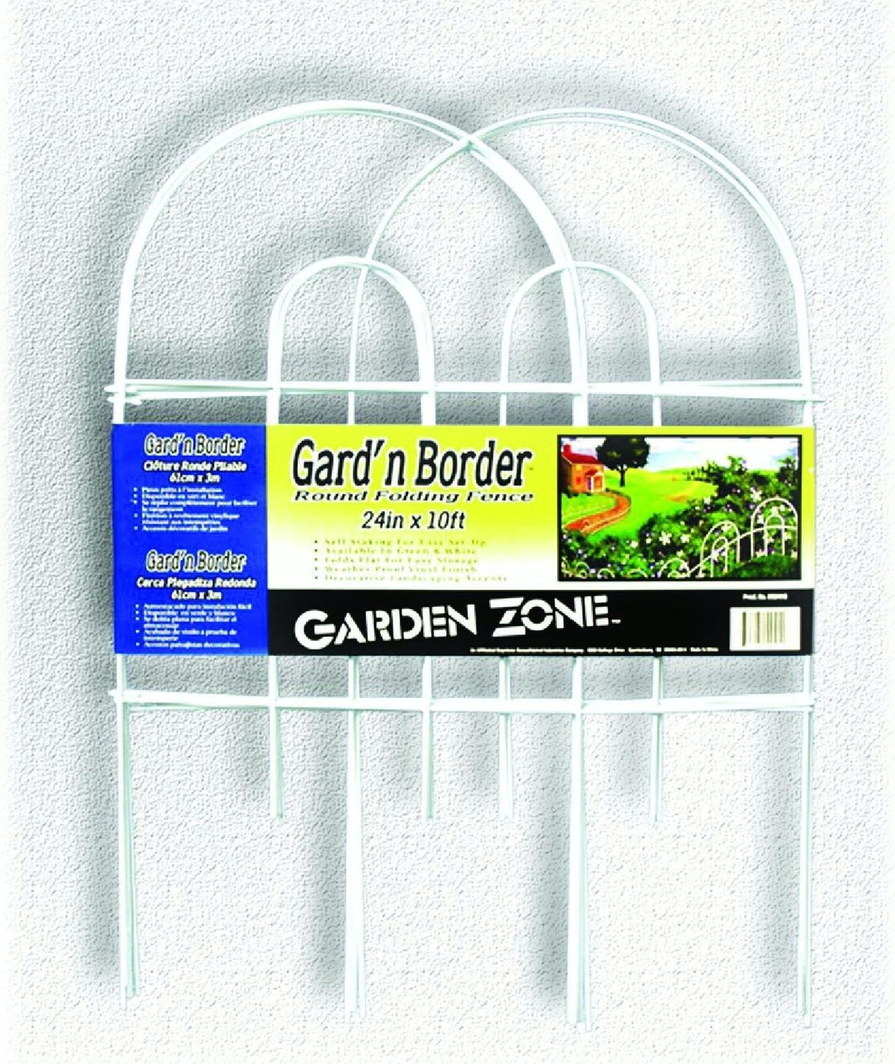 Origin Point Gard'n Border Round Folding Fence, Green, 10-Inch x 10-Feet
