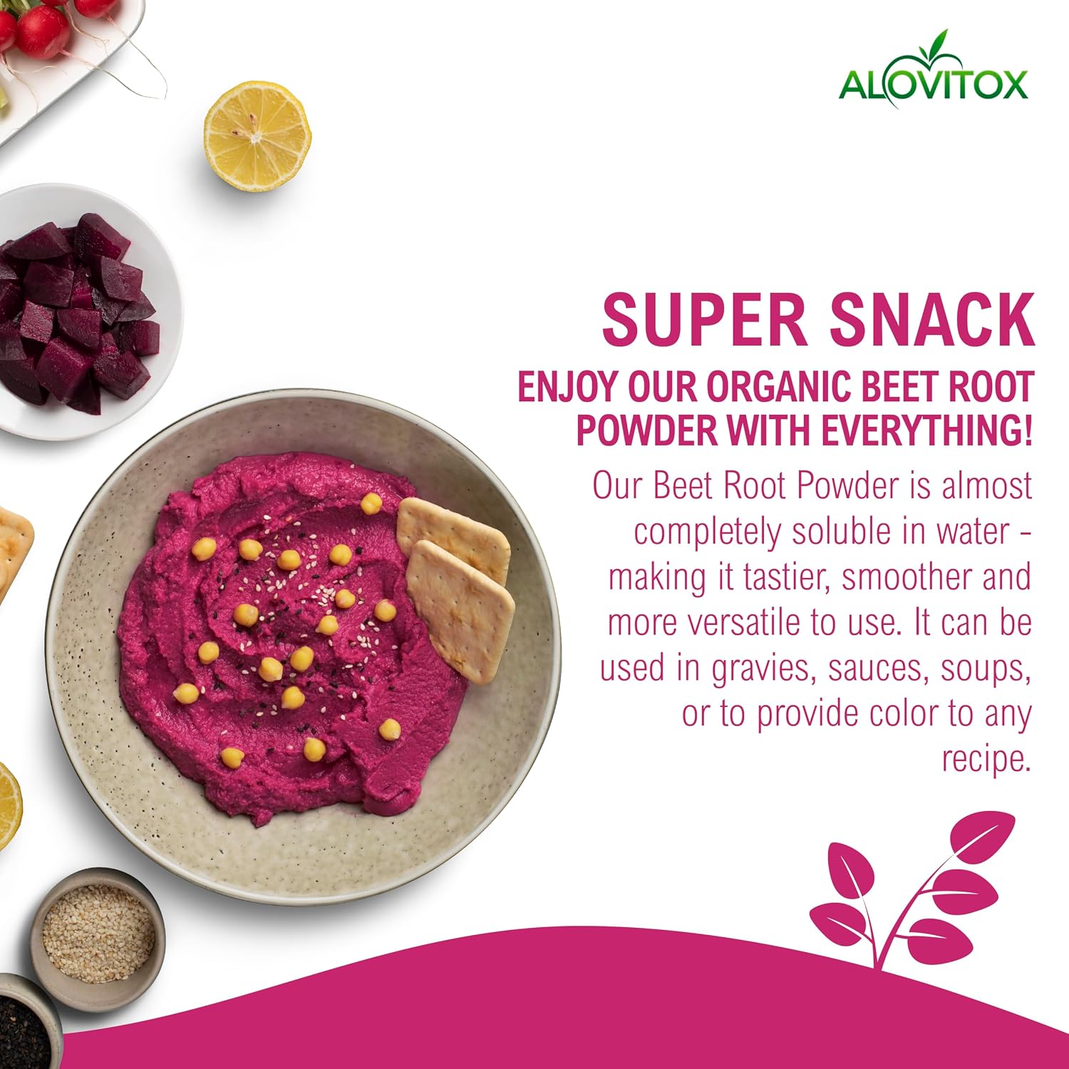 Alovitox Beet Root Powder: USDA Organic, Nitric Oxide Boost, Fuels Workouts