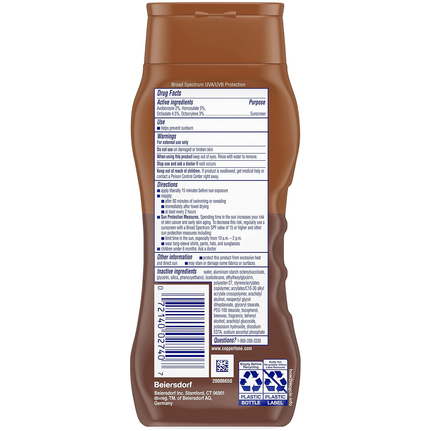 Coppertone Tanning Sunscreen Lotion SPF 8, 8 FL OZ | Sun Tanning Lotion Broad Spectrum SPF 8 with Vitamin E, Water Resistant, PABA, Oxybenzone, Octinoxate and Dye Free