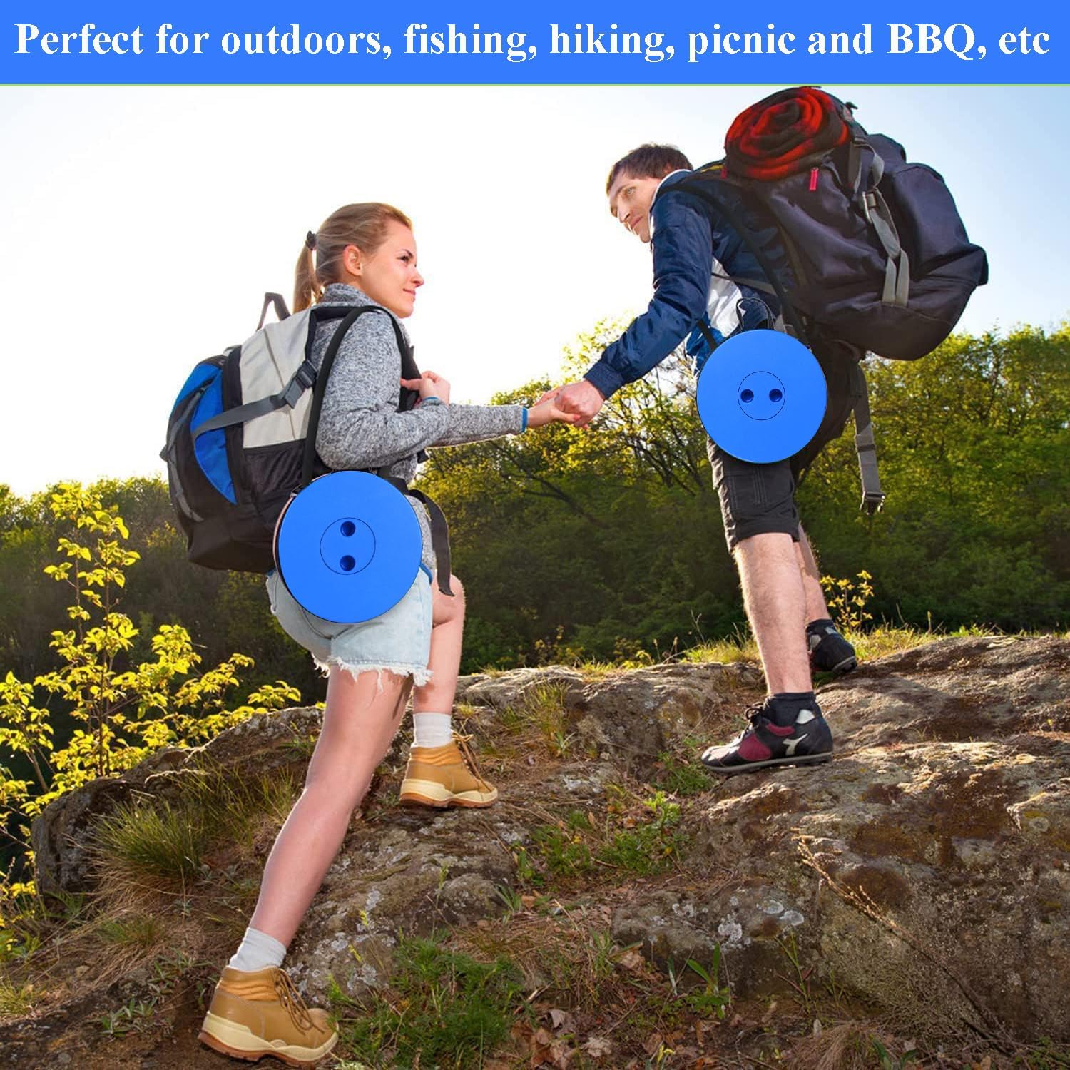Fishboy Collapsible Stool for Adults, Portable Folding Camping Seat, 400lbs