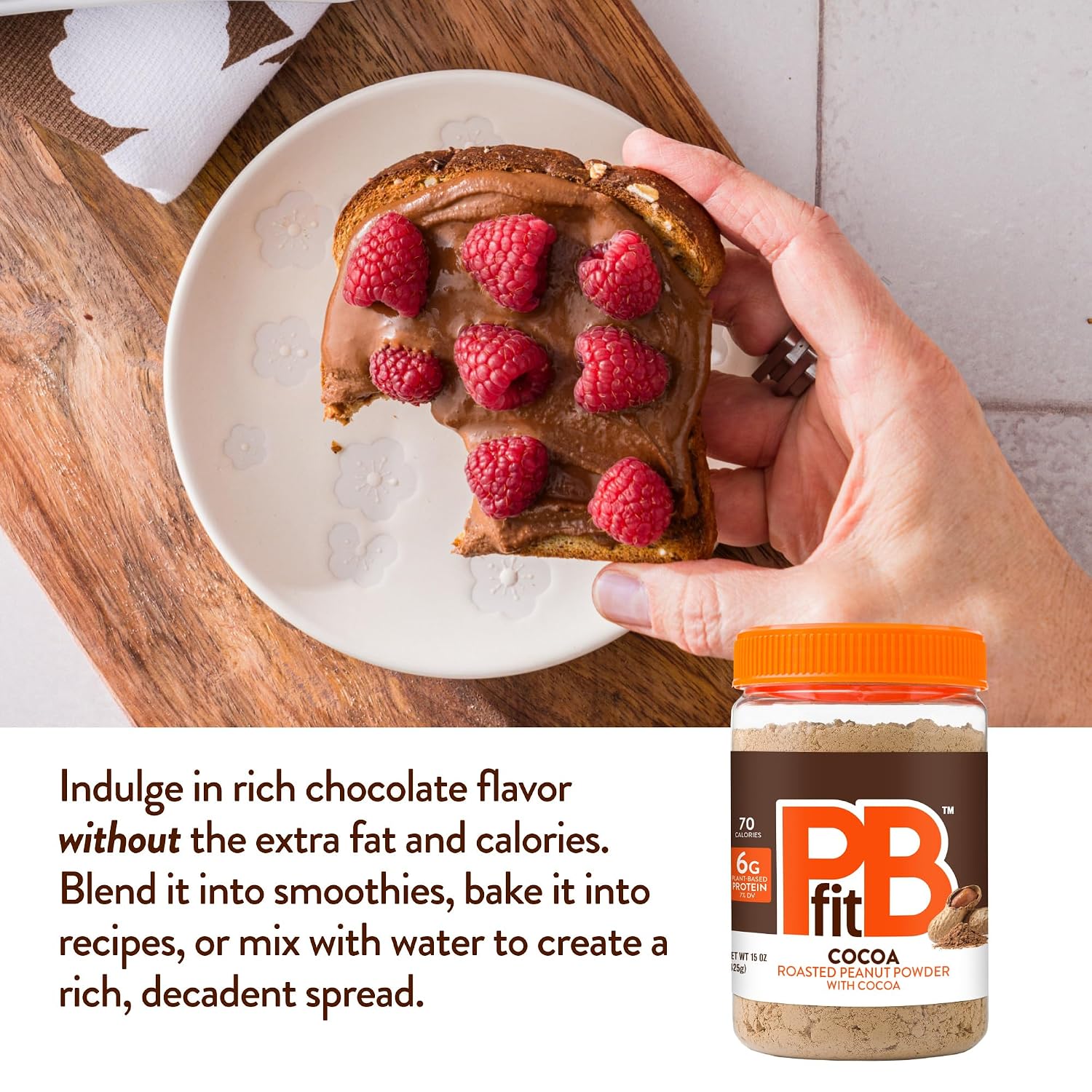 PBfit Cocoa Peanut Butter Powder 30 Oz, Peanut Spread with 6g Protein