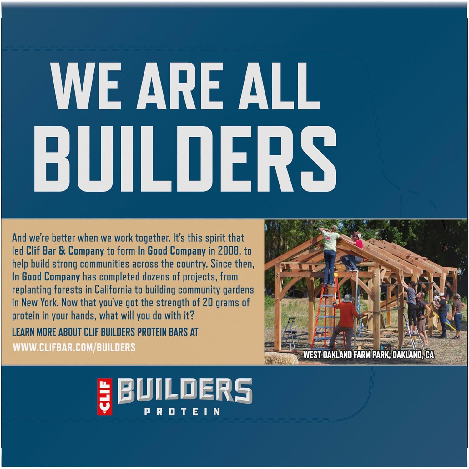 CLIF BUILDERS Protein Bars - Vanilla Almond Flavor - 20g Plant Based Protein - Gluten Free - Non-GMO - Low Glycemic - No Artificial Sweeteners - 2.4