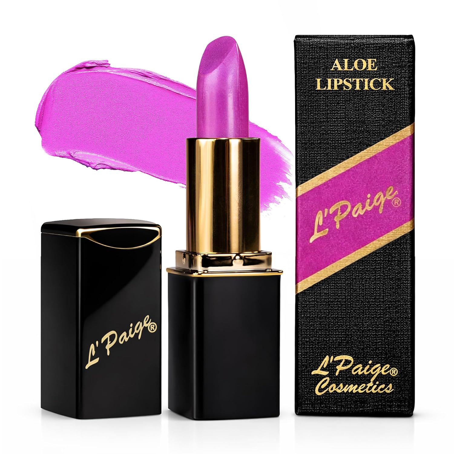 L’Paige Rosy Pearl Lipstick | Sheer Neutral Rose Lip Color | Aloe Vera Moisturizing Formula | Long-Lasting Hydrating Finish | Soft Silvery Pink Shade L56