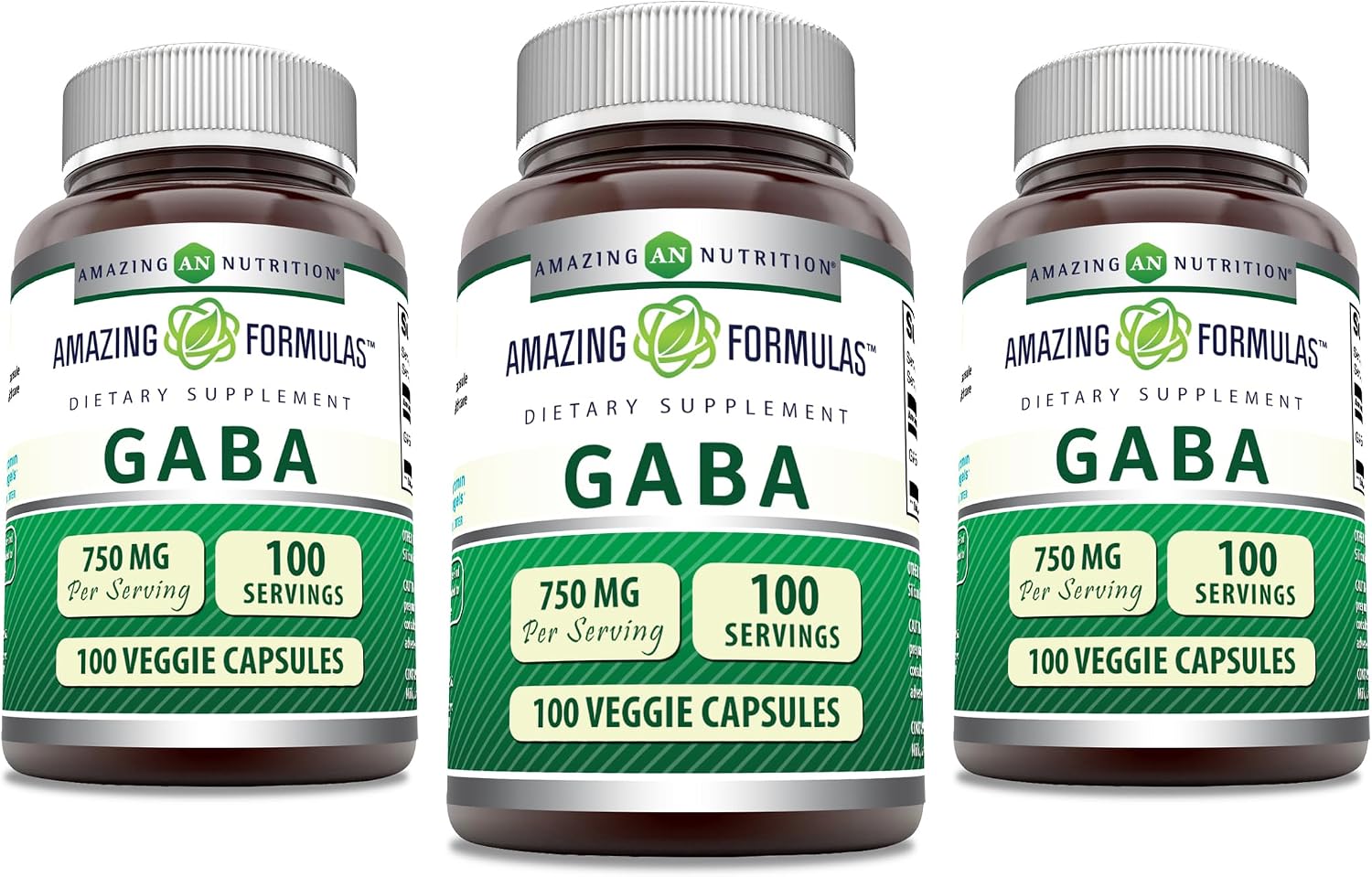 Amazing Formulas GABA Supplement | 750 Mg per Serving | 100 Veggie Capsules | Non-GMO | Gluten-Free | Made in USA | Ideal for Vegetarians